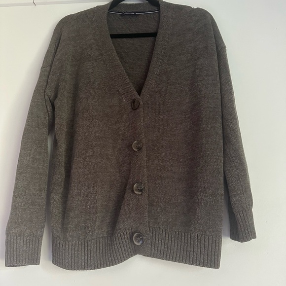 Denver Hayes Sweaters - Denver Hayes Brownish green Cardigan Sweater